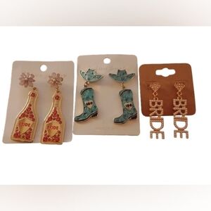 wholesale earrings in bulk Charming Bride Earrings Set - Pink, Blue, Gold